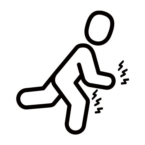 スポーツによるけが、運動中の体幹や手足の痛み　