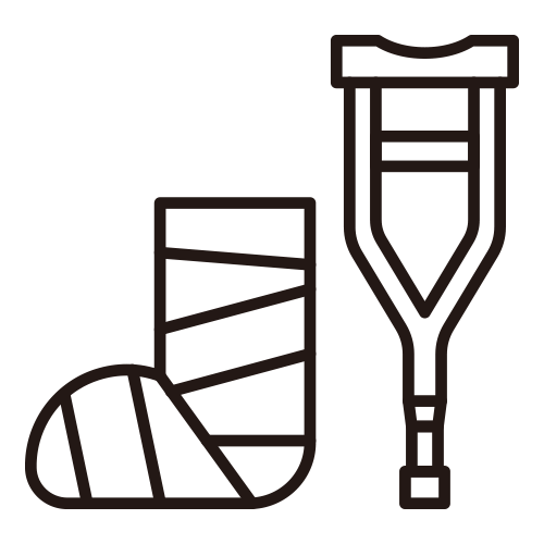 けがで体がよく動かない